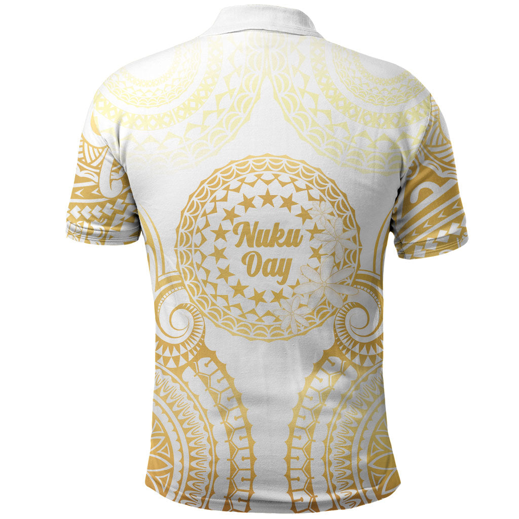 Cook Islands Gospel Day Polo Shirt Happy Nuku Day Tiare Maori Gold LT14 - Polynesian Pride