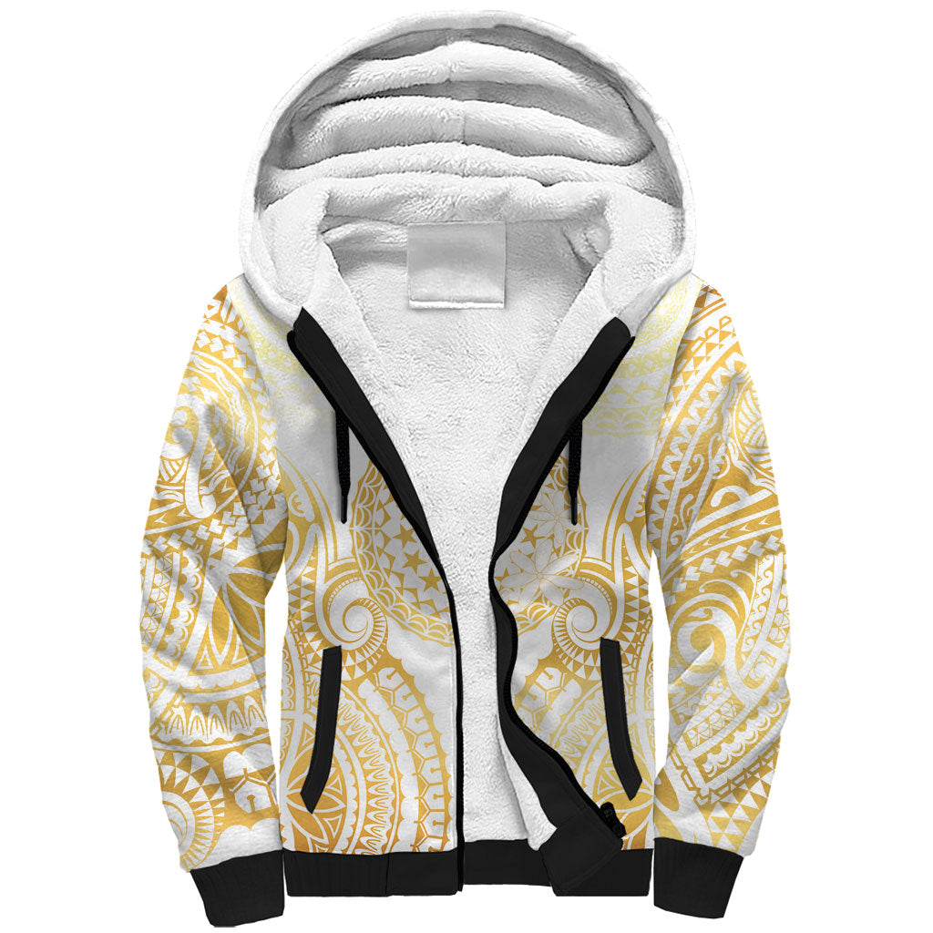 Cook Islands Gospel Day Sherpa Hoodie Happy Nuku Day Tiare Maori Gold LT14 Unisex Gold - Polynesian Pride
