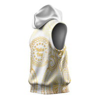 Cook Islands Gospel Day Sleeveless Hoodie Happy Nuku Day Tiare Maori Gold LT14 - Polynesian Pride