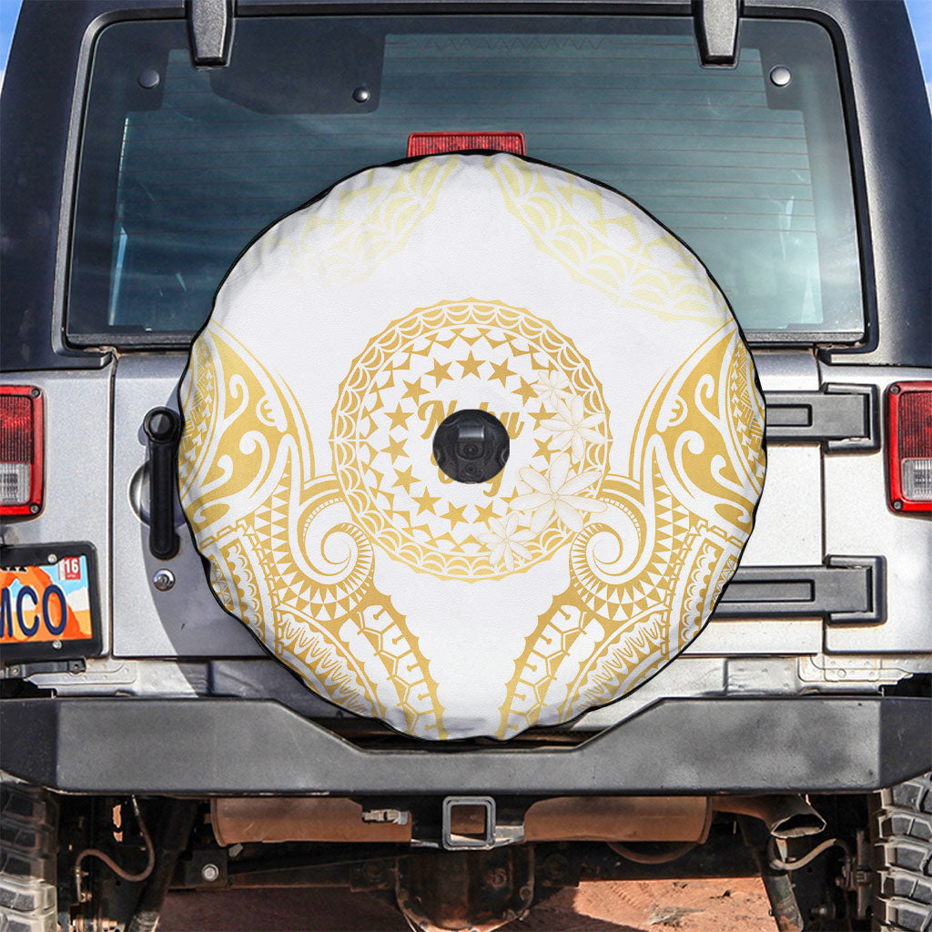 Cook Islands Gospel Day Spare Tire Cover Happy Nuku Day Tiare Maori Gold LT14 Gold - Polynesian Pride