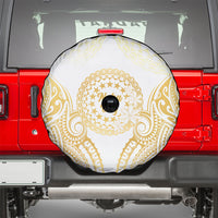 Cook Islands Gospel Day Spare Tire Cover Happy Nuku Day Tiare Maori Gold LT14 - Polynesian Pride