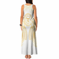Cook Islands Gospel Day Tank Maxi Dress Happy Nuku Day Tiare Maori Gold LT14 - Polynesian Pride