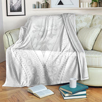 Peniamina Gospel Day Niue Blanket Cross Dove Hiapo Pattern White LT14 White - Polynesian Pride