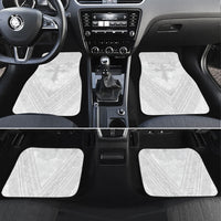 Peniamina Gospel Day Niue Car Mats Cross Dove Hiapo Pattern White