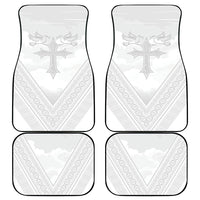Peniamina Gospel Day Niue Car Mats Cross Dove Hiapo Pattern White