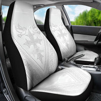 Peniamina Gospel Day Niue Car Seat Cover Cross Dove Hiapo Pattern White