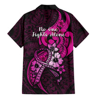 Polynesia Breast Cancer Awareness Family Matching Mermaid Dress and Hawaiian Shirt Think Pink Polynesian Ribbon Black Version LT14 - Polynesian Pride