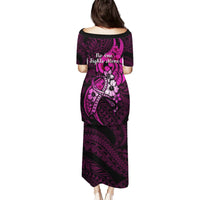 Polynesia Breast Cancer Awareness Puletasi Think Pink Polynesian Ribbon Black Version LT14 - Polynesian Pride