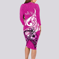 polynesia-breast-cancer-awareness-long-sleeve-bodycon-dress-think-pink-polynesian-ribbon-white-version