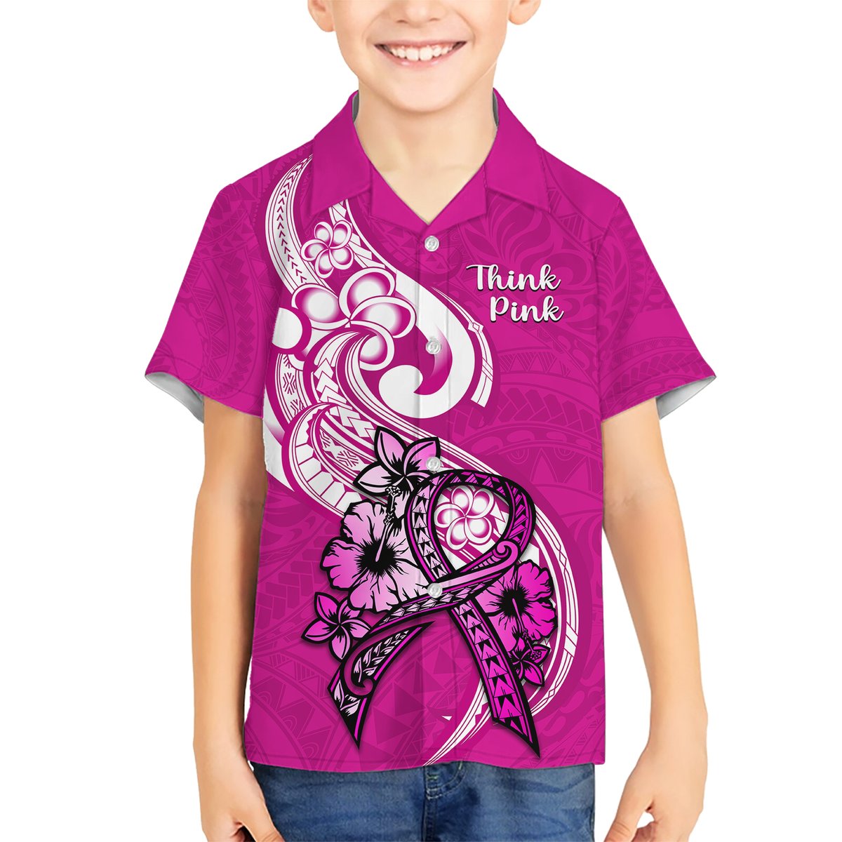 personalised-polynesia-breast-cancer-awareness-hawaiian-shirt-think-pink-polynesian-ribbon-white-version