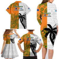 Fiji And Australia Rugby Family Matching Long Sleeve Bodycon Dress and Hawaiian Shirt 2023 World Cup Aboriginal Mix Tapa Pattern LT14 - Polynesian Pride