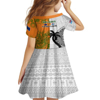 Fiji And Australia Rugby Family Matching Off Shoulder Long Sleeve Dress and Hawaiian Shirt 2023 World Cup Aboriginal Mix Tapa Pattern LT14 - Polynesian Pride