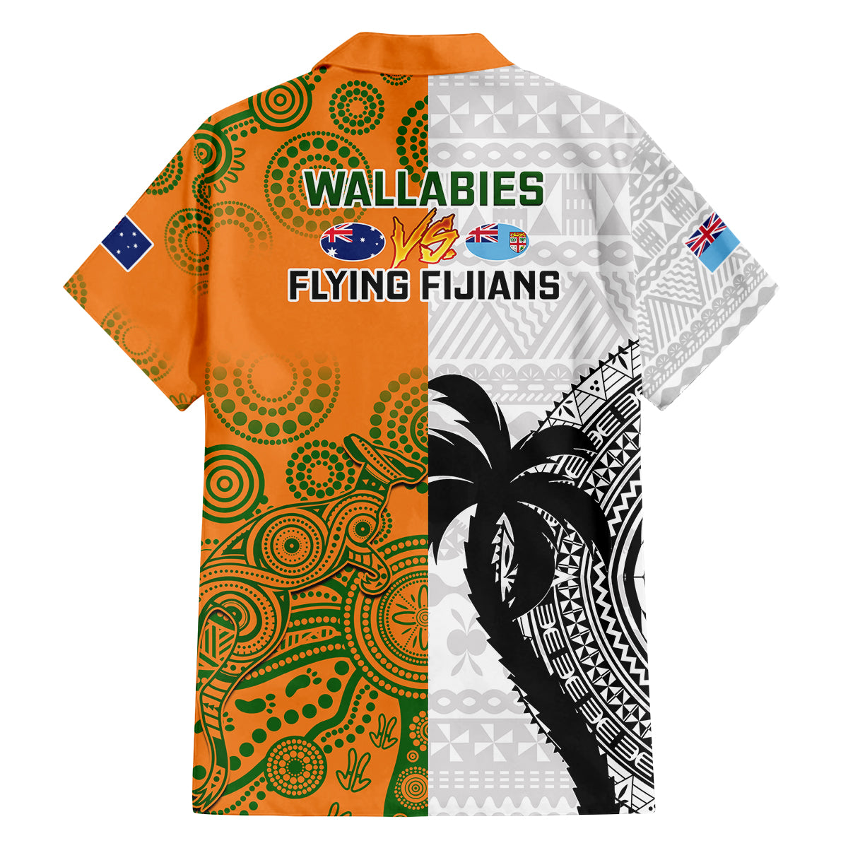 Fiji And Australia Rugby Family Matching Off Shoulder Maxi Dress and Hawaiian Shirt 2023 World Cup Aboriginal Mix Tapa Pattern LT14 - Polynesian Pride