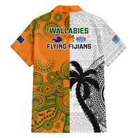 Fiji And Australia Rugby Family Matching Off Shoulder Short Dress and Hawaiian Shirt 2023 World Cup Aboriginal Mix Tapa Pattern LT14 - Polynesian Pride