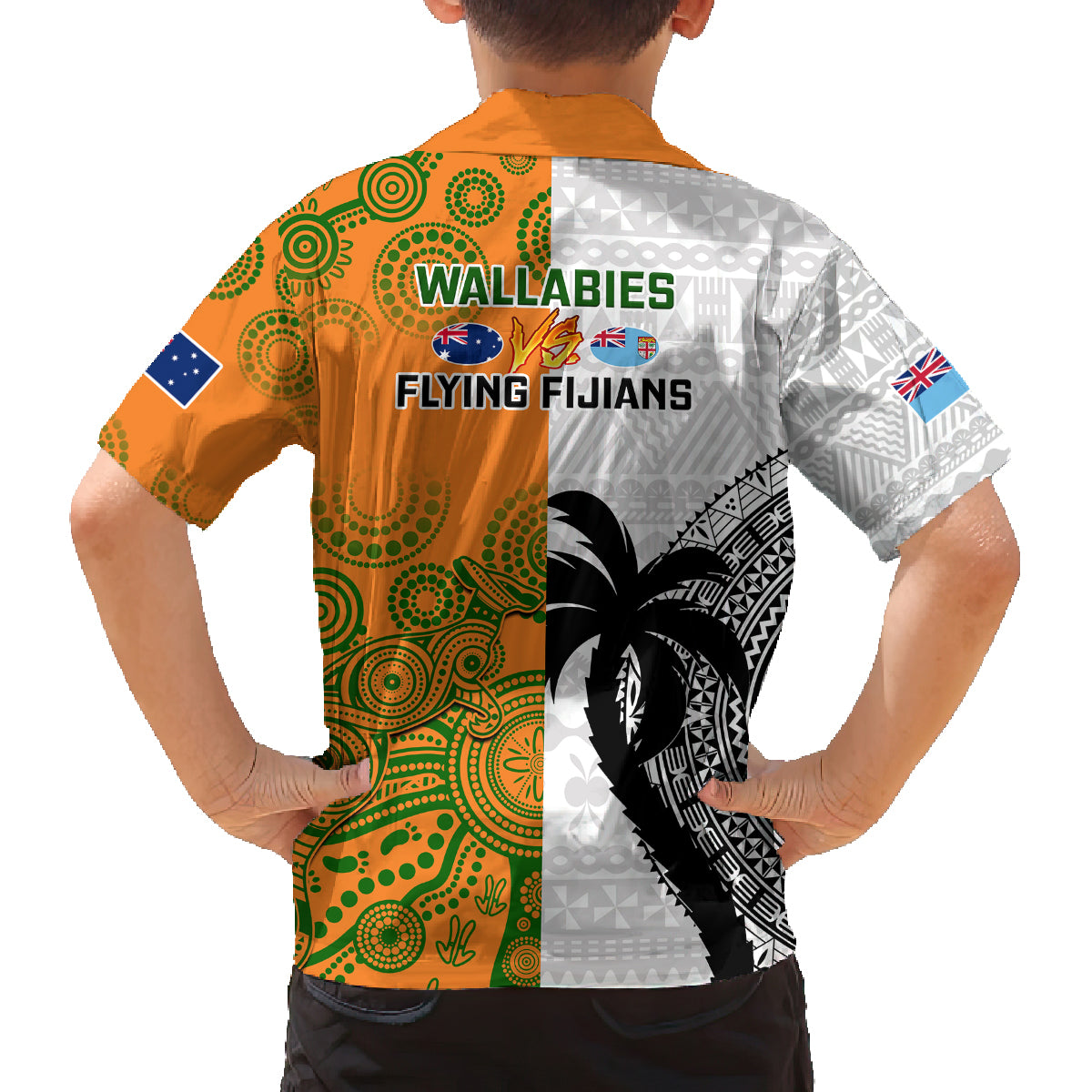Fiji And Australia Rugby Family Matching Summer Maxi Dress and Hawaiian Shirt 2023 World Cup Aboriginal Mix Tapa Pattern LT14 - Polynesian Pride