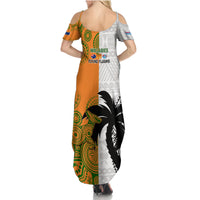 Fiji And Australia Rugby Family Matching Summer Maxi Dress and Hawaiian Shirt 2023 World Cup Aboriginal Mix Tapa Pattern LT14 - Polynesian Pride