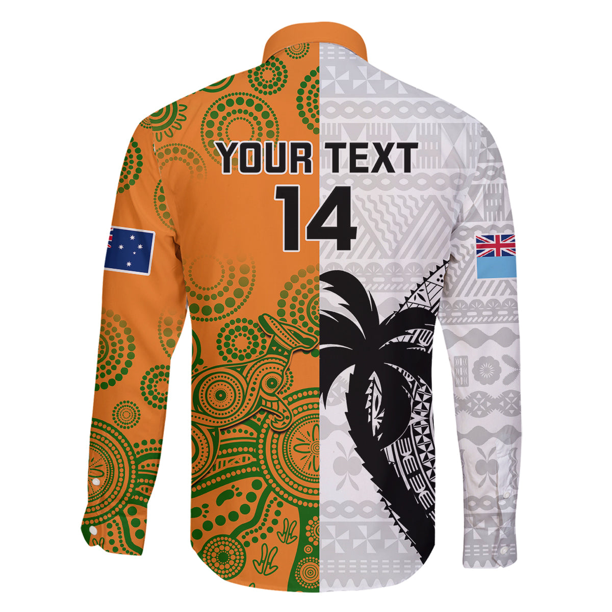 Custom Fiji And Australia Rugby Family Matching Summer Maxi Dress and Hawaiian Shirt 2023 World Cup Aboriginal Mix Tapa Pattern LT14 - Polynesian Pride