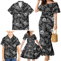 Hawaii Christmas Family Matching Mermaid Dress and Hawaiian Shirt Tropical Style With Coat Of Arms LT14 - Polynesian Pride