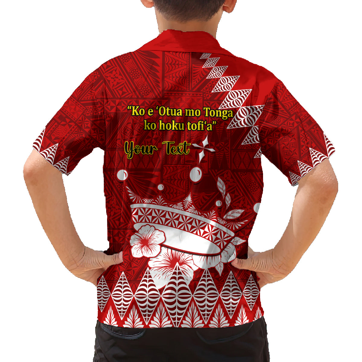 Personalised Tonga King Tupou I Day Family Matching Off Shoulder Maxi Dress and Hawaiian Shirt Tongan Ngatu Pattern With Crown LT14 - Polynesian Pride