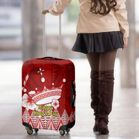 Tonga King Tupou I Day Luggage Cover Tongan Ngatu Pattern With Crown LT14 - Polynesian Pride