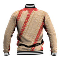 Malo e Lelei Tonga Baseball Jacket Heilala Lei Tongan Ngatu Pattern LT14 - Polynesian Pride