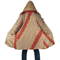 Malo e Lelei Tonga Cloak Heilala Lei Tongan Ngatu Pattern LT14 Unisex Beige - Polynesian Pride