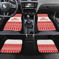 Red Mele Kalikimaka Hawaii Car Mats Funny Ho Ho Ho Santa Shaka LT14 Set 4pcs Red - Polynesian Pride