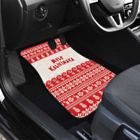 Red Mele Kalikimaka Hawaii Car Mats Funny Ho Ho Ho Santa Shaka LT14 - Polynesian Pride