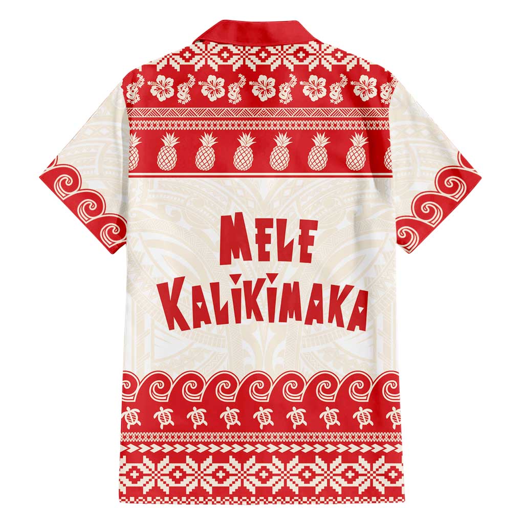 Red Mele Kalikimaka Hawaii Family Matching Mermaid Dress and Hawaiian Shirt Funny Ho Ho Ho Santa Shaka LT14 - Polynesian Pride