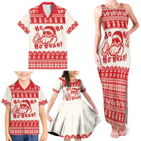 Red Mele Kalikimaka Hawaii Family Matching Tank Maxi Dress and Hawaiian Shirt Funny Ho Ho Ho Santa Shaka LT14 - Polynesian Pride
