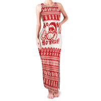 Red Mele Kalikimaka Hawaii Family Matching Tank Maxi Dress and Hawaiian Shirt Funny Ho Ho Ho Santa Shaka LT14 Mom's Dress Red - Polynesian Pride