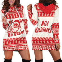 Red Mele Kalikimaka Hawaii Hoodie Dress Funny Ho Ho Ho Santa Shaka LT14 - Polynesian Pride