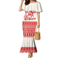Red Mele Kalikimaka Hawaii Mermaid Dress Funny Ho Ho Ho Santa Shaka LT14 Women Red - Polynesian Pride