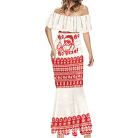 Red Mele Kalikimaka Hawaii Mermaid Dress Funny Ho Ho Ho Santa Shaka LT14 - Polynesian Pride