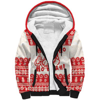 Red Mele Kalikimaka Hawaii Sherpa Hoodie Funny Ho Ho Ho Santa Shaka LT14 Unisex Red - Polynesian Pride