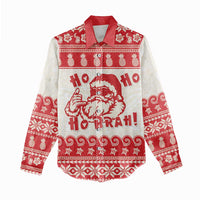 Red Mele Kalikimaka Hawaii Women Casual Shirt Funny Ho Ho Ho Santa Shaka - Polynesian Pride