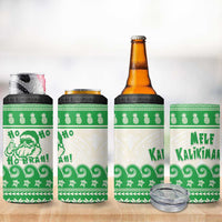 Green Mele Kalikimaka Hawaii 4 in 1 Can Cooler Tumbler Funny Ho Ho Ho Santa Shaka LT14 - Polynesian Pride