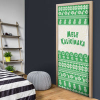 Green Mele Kalikimaka Hawaii Door Cover Funny Ho Ho Ho Santa Shaka LT14 - Polynesian Pride