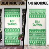 Green Mele Kalikimaka Hawaii Door Cover Funny Ho Ho Ho Santa Shaka LT14 - Polynesian Pride