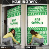 Green Mele Kalikimaka Hawaii Door Cover Funny Ho Ho Ho Santa Shaka LT14 - Polynesian Pride