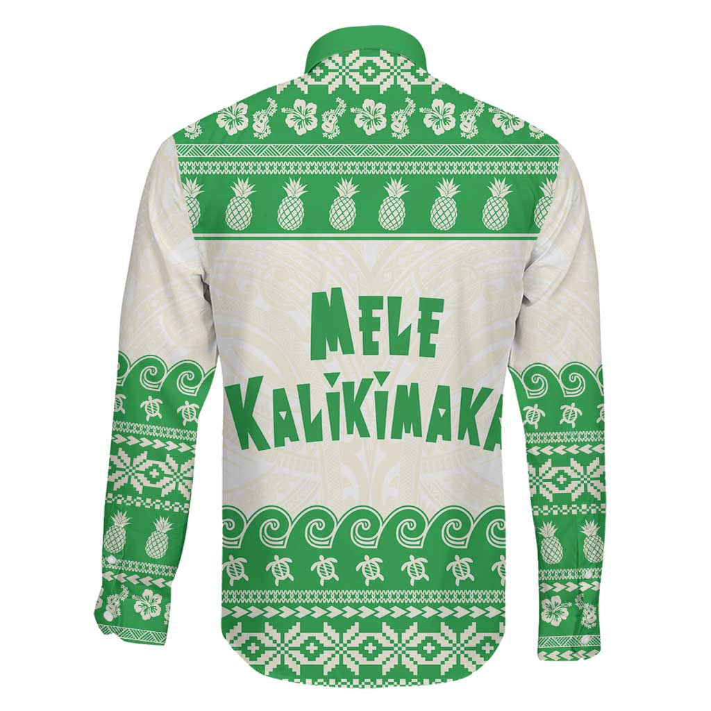 Green Mele Kalikimaka Hawaii Family Matching Off Shoulder Maxi Dress and Hawaiian Shirt Funny Ho Ho Ho Santa Shaka LT14 - Polynesian Pride