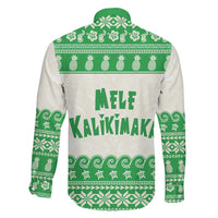 Green Mele Kalikimaka Hawaii Family Matching Off Shoulder Maxi Dress and Hawaiian Shirt Funny Ho Ho Ho Santa Shaka LT14 - Polynesian Pride