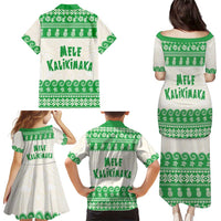 Green Mele Kalikimaka Hawaii Family Matching Puletasi and Hawaiian Shirt Funny Ho Ho Ho Santa Shaka LT14 - Polynesian Pride