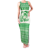 Green Mele Kalikimaka Hawaii Family Matching Tank Maxi Dress and Hawaiian Shirt Funny Ho Ho Ho Santa Shaka LT14 Mom's Dress Green - Polynesian Pride