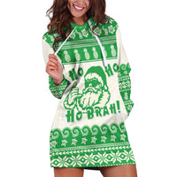 Green Mele Kalikimaka Hawaii Hoodie Dress Funny Ho Ho Ho Santa Shaka LT14 Green - Polynesian Pride