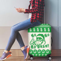 Green Mele Kalikimaka Hawaii Luggage Cover Funny Ho Ho Ho Santa Shaka LT14 - Polynesian Pride