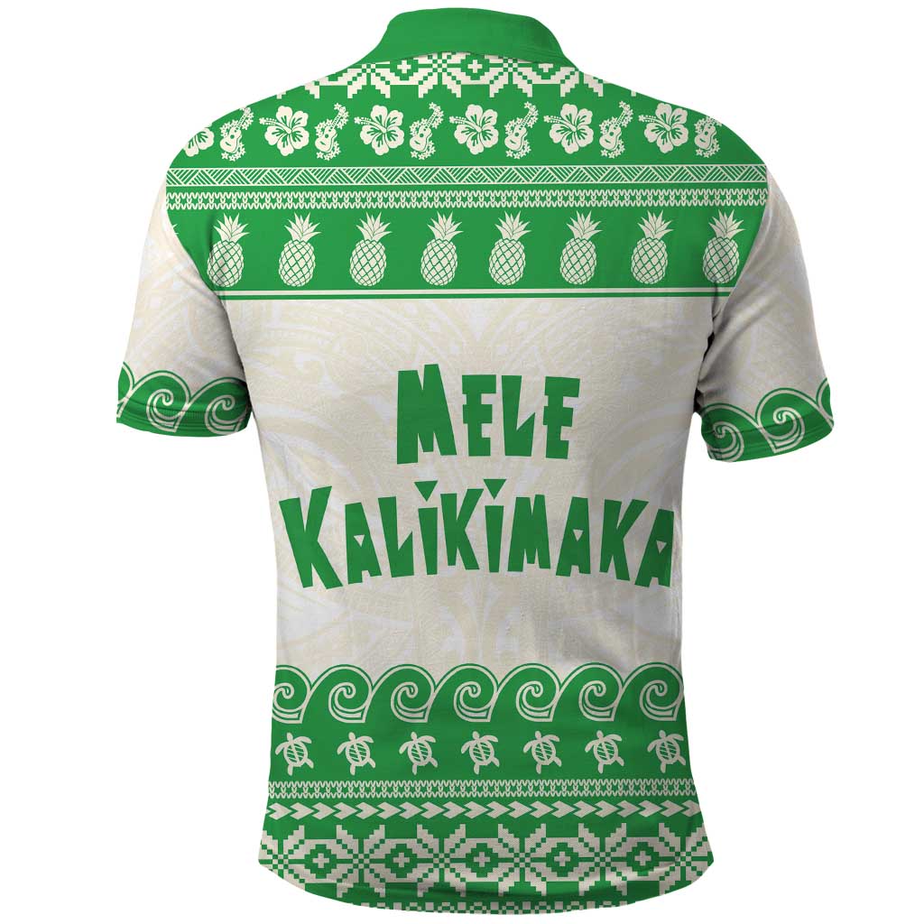 Green Mele Kalikimaka Hawaii Polo Shirt Funny Ho Ho Ho Santa Shaka LT14 - Polynesian Pride