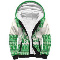Green Mele Kalikimaka Hawaii Sherpa Hoodie Funny Ho Ho Ho Santa Shaka LT14 Unisex Green - Polynesian Pride