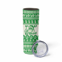 Green Mele Kalikimaka Hawaii Skinny Tumbler Funny Ho Ho Ho Santa Shaka LT14 - Polynesian Pride