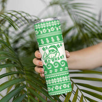Green Mele Kalikimaka Hawaii Skinny Tumbler Funny Ho Ho Ho Santa Shaka LT14 - Polynesian Pride